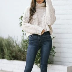Aakaa Clothing Addie Cable Knit Turtleneck