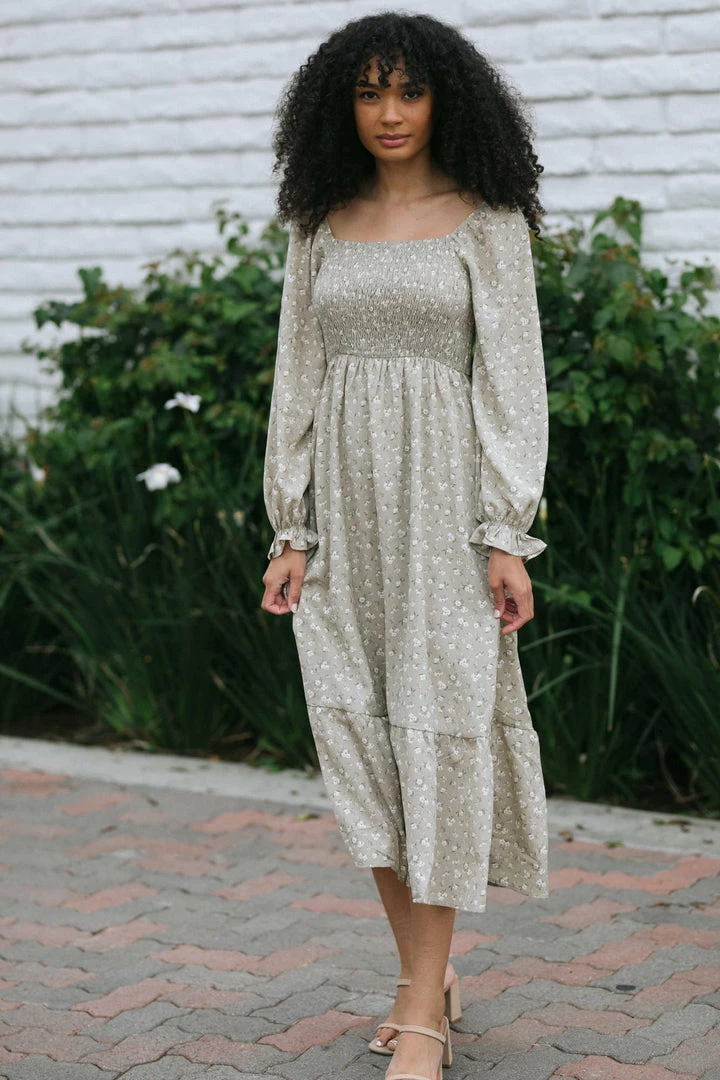 Blu Pepper Aja Smocked Midi Dress