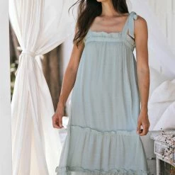 Blu Pepper Maternity Friendly Annette Tie Shoulder Dress