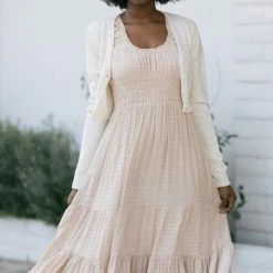 Wishlist Rita Textured Midi Dress Maternity Friendly