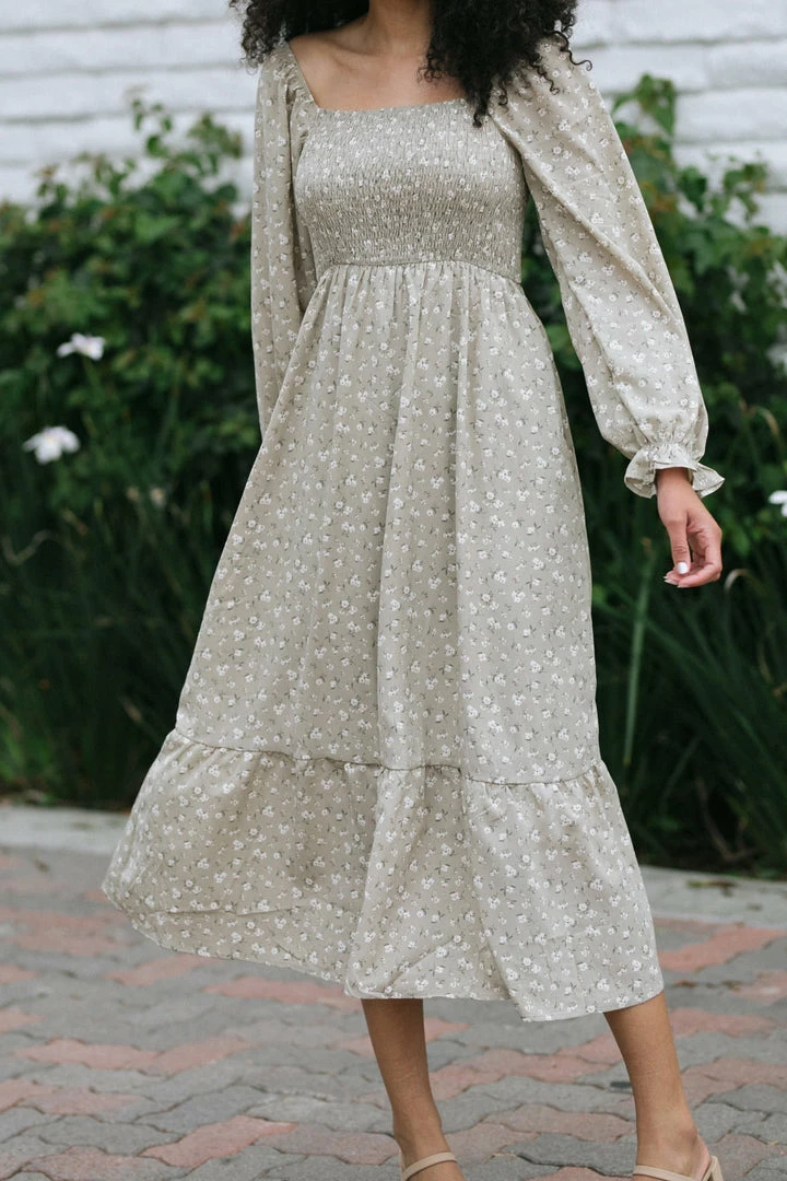 Blu Pepper Aja Smocked Midi Dress