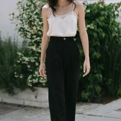 Aaron & Amber Agnes Pleated Wide Pants Work Essentials