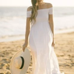 Aakaa Lucille Off Shoulder Maxi Dress