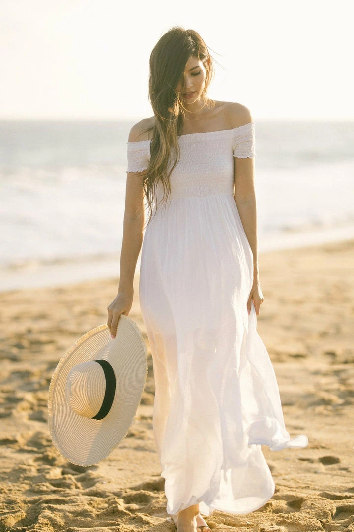 Aakaa Lucille Off Shoulder Maxi Dress