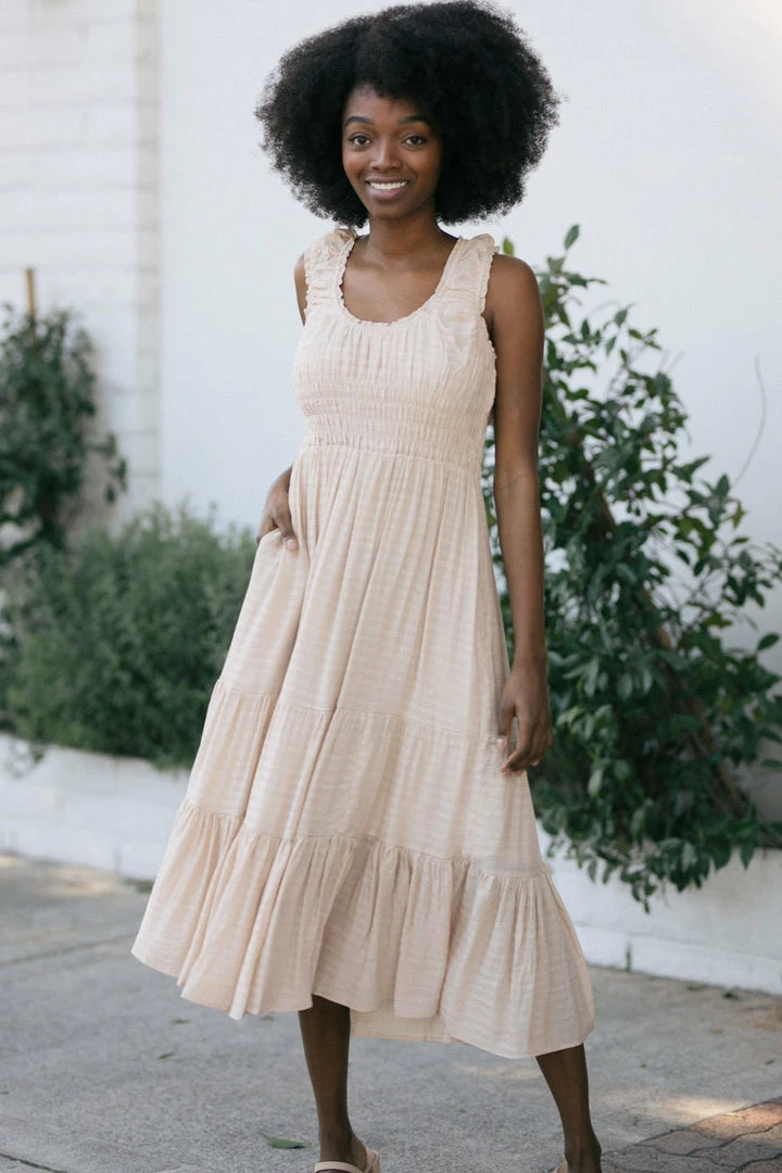 Wishlist Rita Textured Midi Dress Maternity Friendly