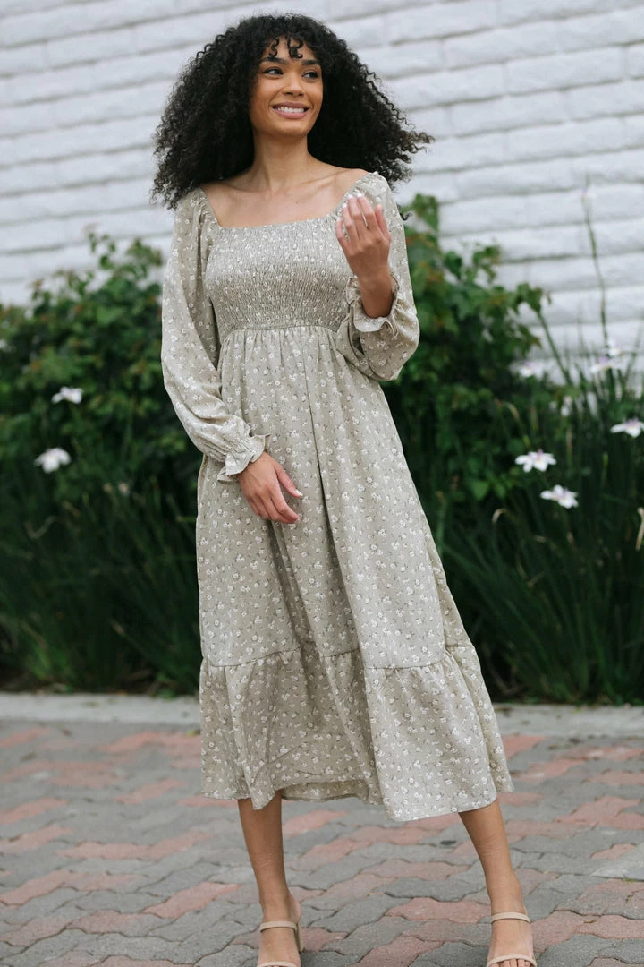 Blu Pepper Aja Smocked Midi Dress