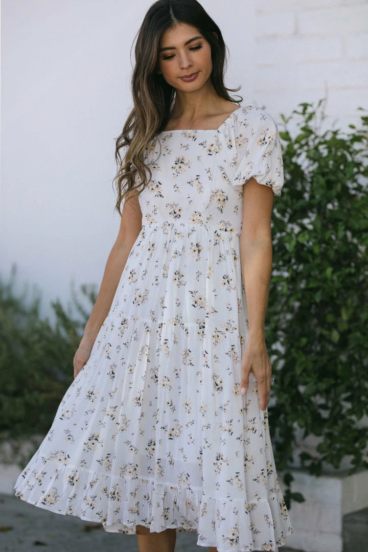 Mikarose Maternity Friendly Alice Puff Sleeve Dress