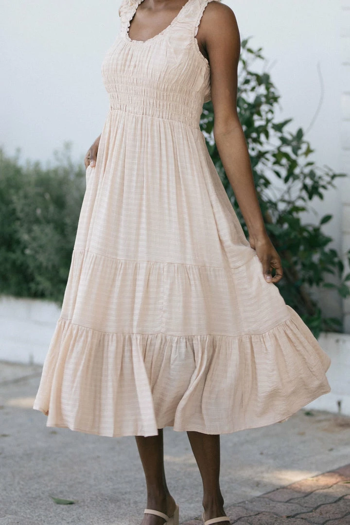 Wishlist Rita Textured Midi Dress Maternity Friendly