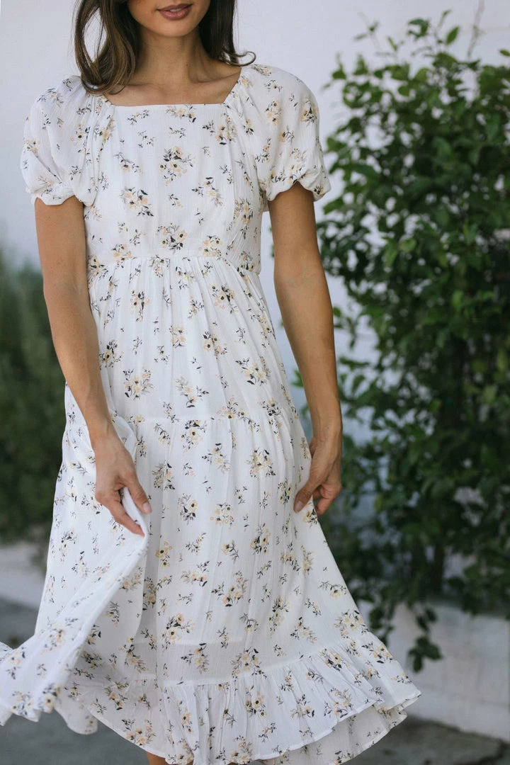 Mikarose Maternity Friendly Alice Puff Sleeve Dress