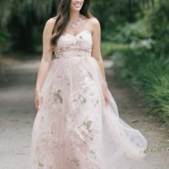 Maniju Ellen Floral Tulle Maxi Dress Bridal