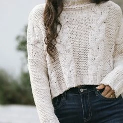 Aakaa Clothing Addie Cable Knit Turtleneck