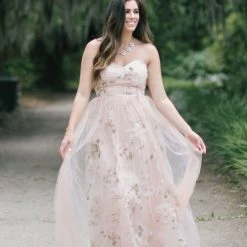 Maniju Ellen Floral Tulle Maxi Dress Bridal