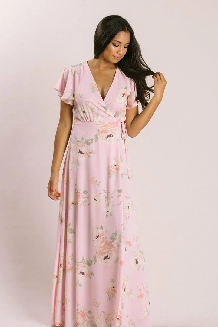 Everly Bridal Petite Charlotte Floral Wrap Maxi Dress