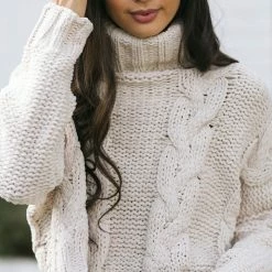 Aakaa Clothing Addie Cable Knit Turtleneck