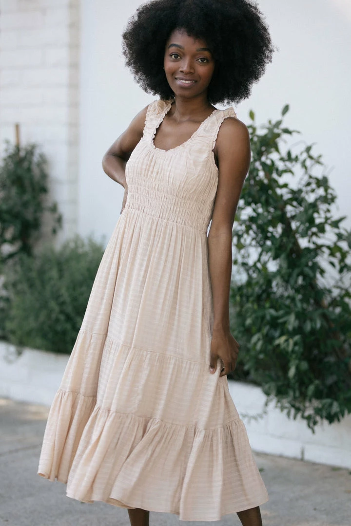 Wishlist Rita Textured Midi Dress Maternity Friendly