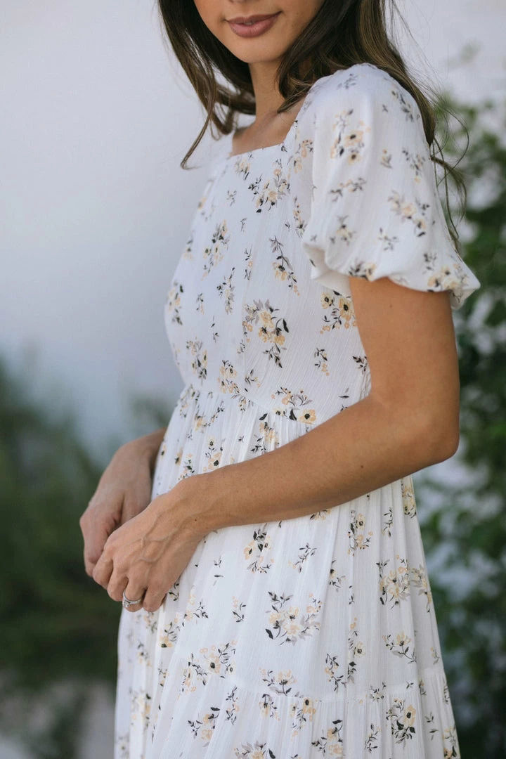 Mikarose Maternity Friendly Alice Puff Sleeve Dress