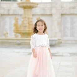 Morning Lavender Kids Crop Lace Top