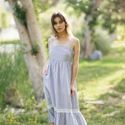 Listicle Clothing Louise Striped Midi Dress