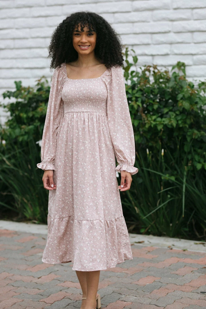 Blu Pepper Aja Smocked Midi Dress