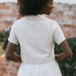 Storia Adeline Tweed Button Top