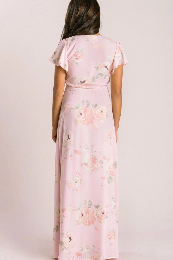 Everly Bridal Petite Charlotte Floral Wrap Maxi Dress