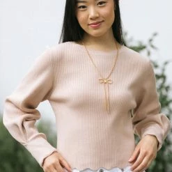 Lush Brooke Scallop Hem Sweater