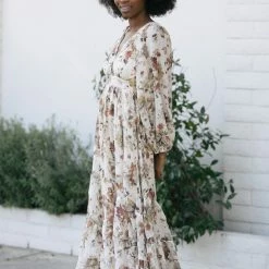 Storia Roseanne Surplice Midi Dress Maternity Friendly