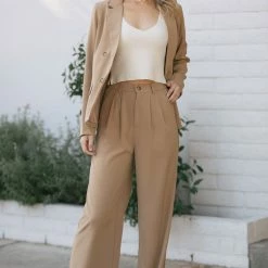Aaron & Amber Agnes Pleated Wide Pants Work Essentials