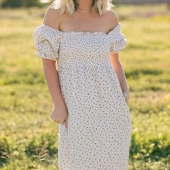 & Merci Adalyn Smocked Midi Dress