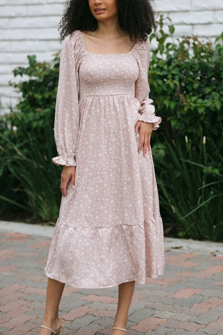 Blu Pepper Aja Smocked Midi Dress