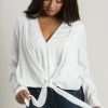 En Creme Jessica Off White Front Tie Top