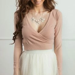 Dreamers Rosette Surplice Sweater Top