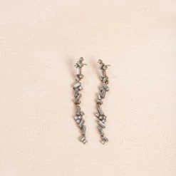 Morning Lavender Lena Crystal Baguette Dangle Earrings