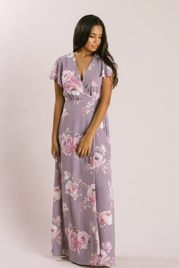 Everly Bridal Petite Charlotte Floral Wrap Maxi Dress