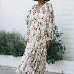 Storia Roseanne Surplice Midi Dress Maternity Friendly