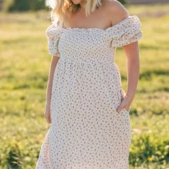 & Merci Adalyn Smocked Midi Dress