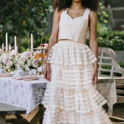 Calista Alexia Tiered Midi Skirt Maternity Friendly