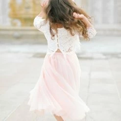 Morning Lavender Kids Crop Lace Top