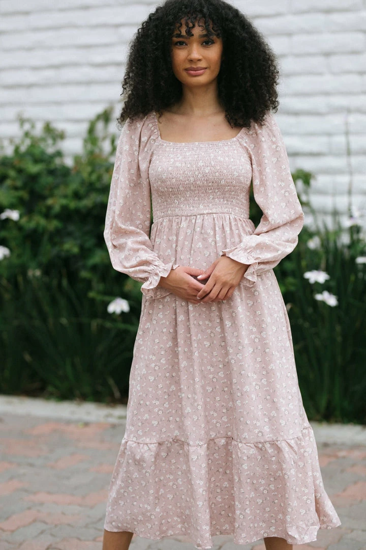 Blu Pepper Aja Smocked Midi Dress