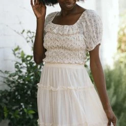 Emory Park Aimee Smocked Crop Top