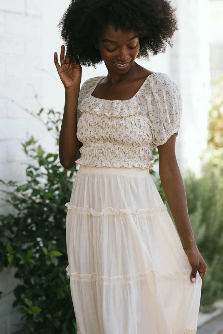 Emory Park Aimee Smocked Crop Top