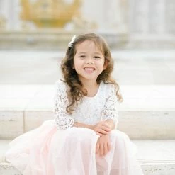 Morning Lavender Kids Crop Lace Top