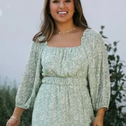 Peach Love California Clothing Alba Puff Sleeve Romper