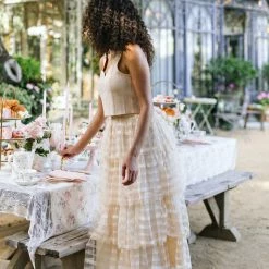 Calista Alexia Tiered Midi Skirt Maternity Friendly