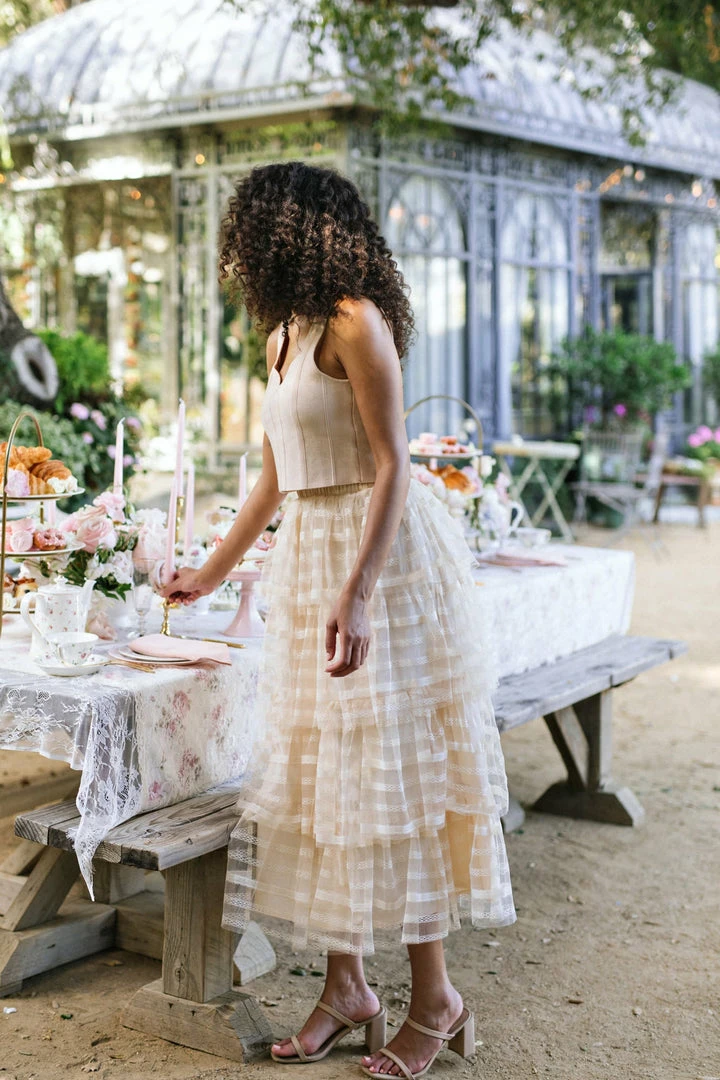 Calista Alexia Tiered Midi Skirt Maternity Friendly