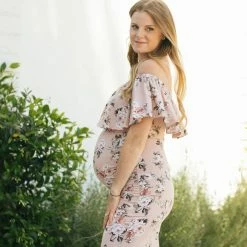 My Bump Maternity Raine Off Shoulder Floral Dress