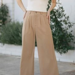 Aaron & Amber Agnes Pleated Wide Pants Work Essentials