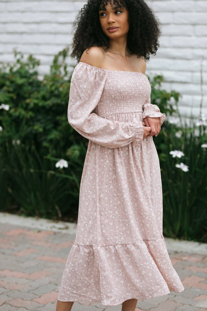 Blu Pepper Aja Smocked Midi Dress