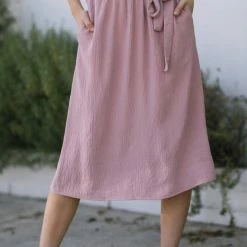 Vanilla Bay Maternity Friendly Eileen Bow Midi Skirt