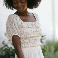 Emory Park Aimee Smocked Crop Top